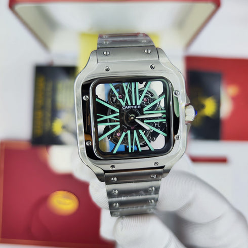 CA-Montre squelette Santos de Cartier