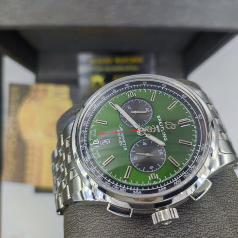 BR-Breitling Chronomat Argenté Vert