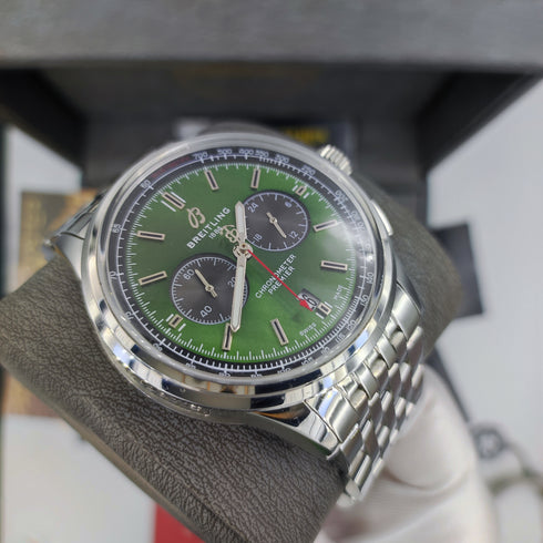 BR-Breitling Chronomat Argenté Vert