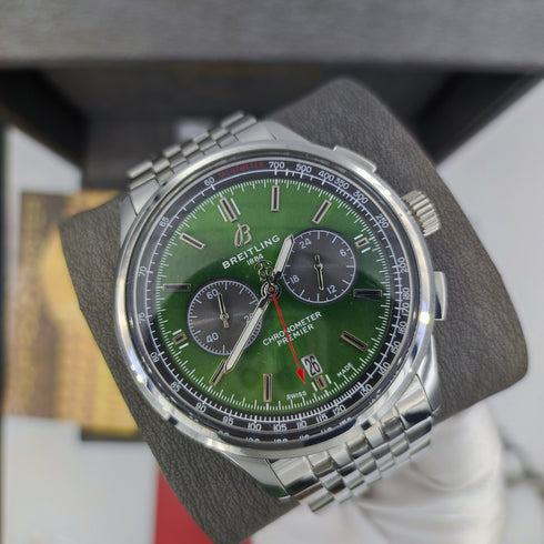 BR-Breitling Chronomat Argenté Vert