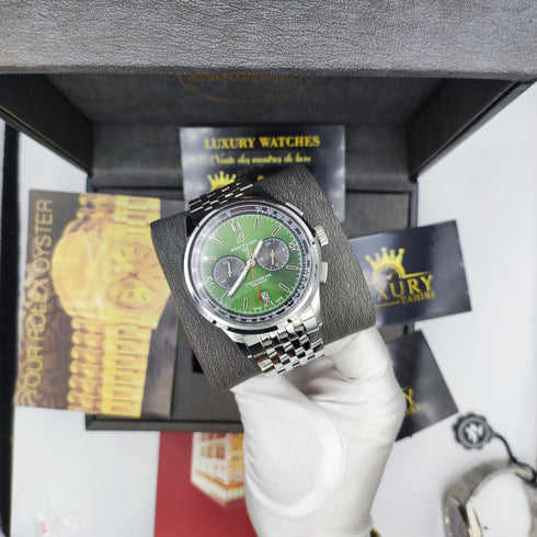 BR-Breitling Chronomat Argenté Vert