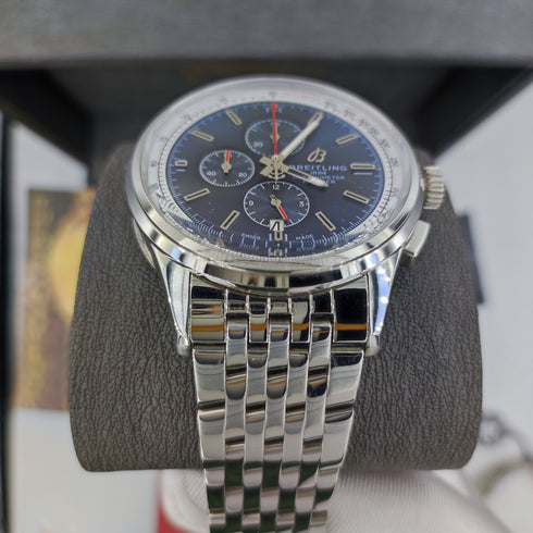 Br-Breitling Chronomat Argenté Bleu