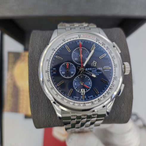 Br-Breitling Chronomat Argenté Bleu