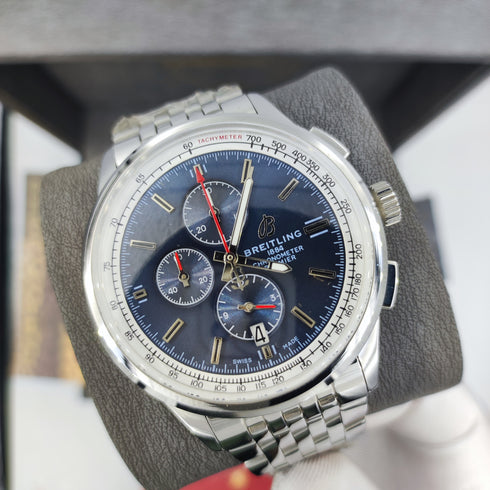 Br-Breitling Chronomat Argenté Bleu
