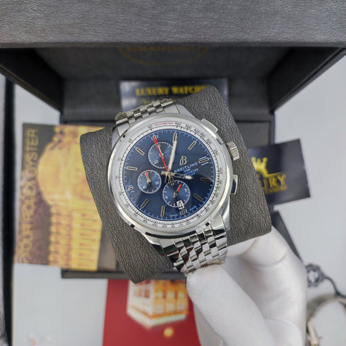 Br-Breitling Chronomat Argenté Bleu