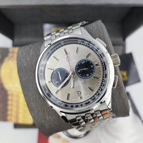 BR-Breitling Chronomat Argenté