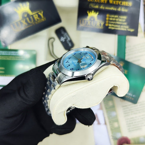 RX-Rolex day-date arabic blue mens