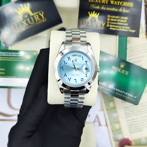 RX-Rolex day-date arabic blue mens