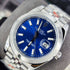 RX-Datejust 41mm Oystersteel and white Bright Blue Dial 126334-0002'