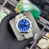 RX-Datejust 41mm Oystersteel and white Bright Blue Dial 126334-0002'