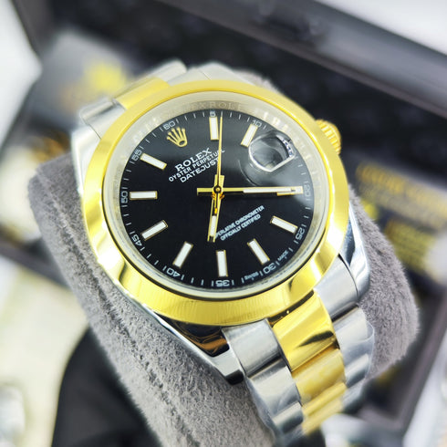 RX-Datejust Black Dial Gold & Steel 41mm
