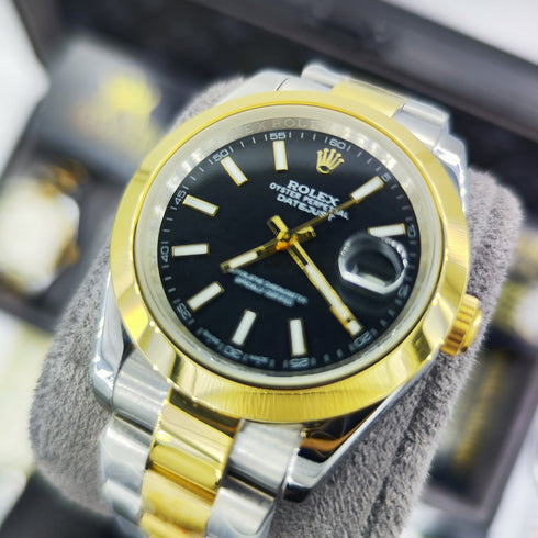RX-Datejust Black Dial Gold & Steel 41mm