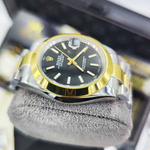 RX-Datejust Black Dial Gold & Steel 41mm