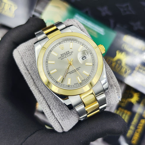RX-Datejust Black Dial Gold & Steel 41mm