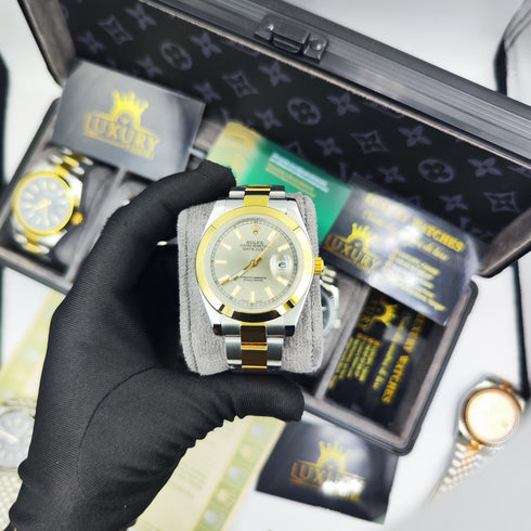 RX-Datejust Black Dial Gold & Steel 41mm